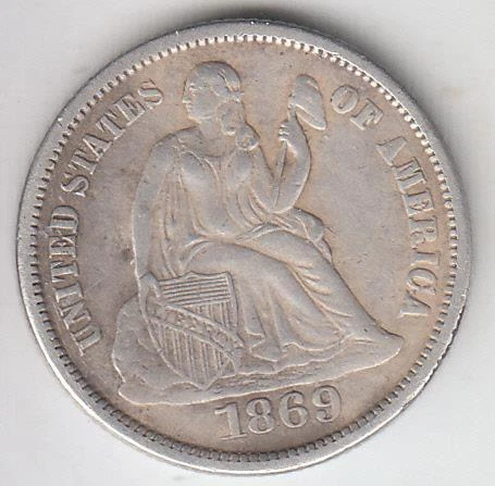 BETTER DATE 1869-S SEATED DIME XF-AU DETAILS Cover
