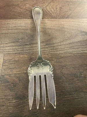 Tenedor de carne Wm Rogers & Son AA plateado patrón de cuentas Essex  Foto 1 de 3