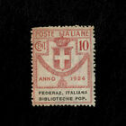 Italia Regno Parastatali Biblioteche Pop. 10 cent 1924