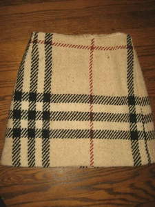 womens Burberry London skirt lined wool tartan mini 2XS XXS girls 22" 22 X 14 - Picture 1 of 7