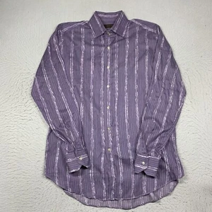 ETRO Milano Shirt Mens 40 Purple Striped Button Up Long Sleeve Italy - Picture 1 of 11