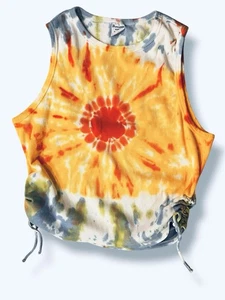 Camiseta sin mangas atlética No Boundaries Junior Tye Dye naranja azul verde acanalada al sol talla XL - Imagen 1 de 7