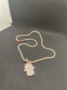 Moissanit Tennis Kette mit Anhänger 925 Silber - Bild 1 von 9