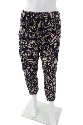 Pantalones de salón recortados HEI para mujer ligeros con estampado gráfico abstracto azul talla L Foto 1 de 4