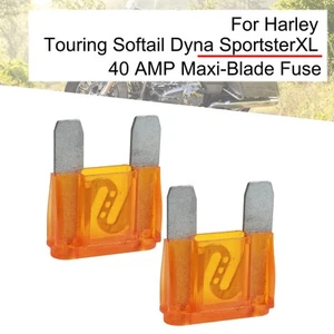 2 Pcs 40 AMP Maxi-Blade Fuse For Harley V-Rod Touring Street Glide Softail Dyna - Picture 1 of 10