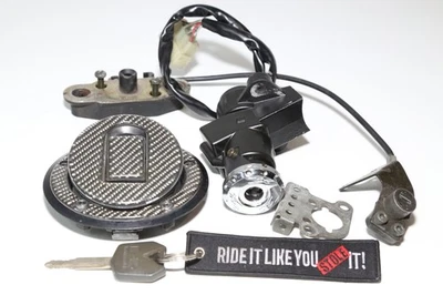 04-05 Juego de llaves de bloqueo de encendido Kawasaki Ninja Zx10r con tapa de gas y bloqueo de asiento OEM Foto 1 de 4