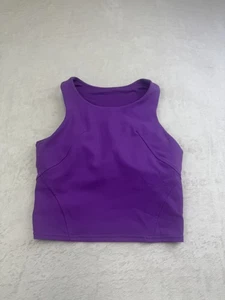 Lululemon Tank Top Womens 2 Purple High Neck Crop Align Athletic Yoga Gym - Picture 1 of 7