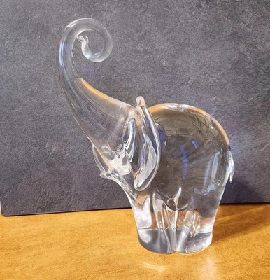 Auténtica escultura de elefante de vidrio artístico de cristal de Murano de 12,5" firmada por Oggetti Foto 1 de 4
