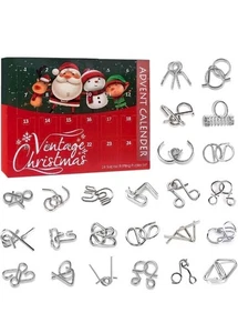 Rompecabezas de metal 3D calendario de Adviento 2025 con 24 rompecabezas para todas las edades - Imagen 1 de 6