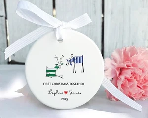 Custom Couple Christmas Ornament 2025 – Reindeer Gift with Names & Year - Picture 1 of 5