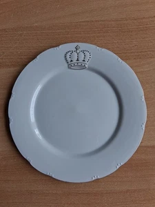 Essteller, flacher Teller mit Goldrand und goldener Krone, Eva d´ Arley, 25,5cm - Bild 1 von 3