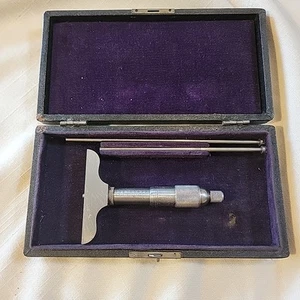 Vintage CRAFTSMAN DEPTH MICROMETER with Rods, Case - Picture 1 of 4