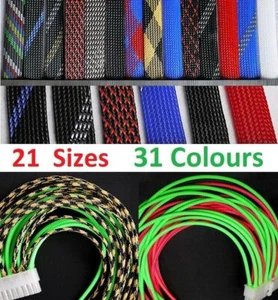 Various Sizes & Colours Braided Cable Sleeving - Auto Wire Harnessing -Sheathing - Picture 1 of 35