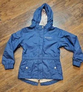 Columbia Waterproof Full Zip / Button Blue Rain Jacket Youth XS - Picture 1 of 11