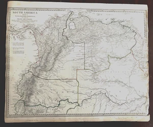 Original Antique Hand Colored Map South America Venezuela Nueva Granada 1842 - Picture 1 of 6