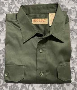 NUEVO SIN ETIQUETAS Big Mac JCPenney Hombres Manga Larga Verde Oscuro Tienda Camisa de Trabajo Grande Nueva LS - Imagen 1 de 4