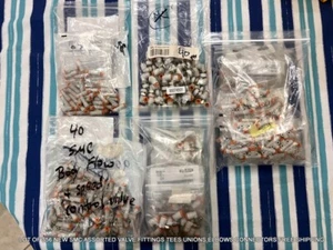 356 NEW SMC ASSORTED VALVE FITTINGS TEES UNIONS ELBOWS CONNECTORS FREE SHIPPING - Picture 1 of 10