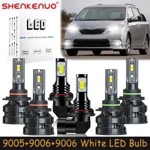 For Toyota Sienna 2006-2010 6000K 6X LED Headlights High Low + Fog Light Bulb Z8 - Picture 1 of 20