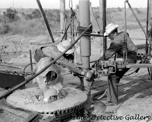 Adding Drill Pipe, Seminole Oil Field, Oklahoma - 1939 - Historic Photo Print - Picture 1 of 1