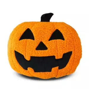 Halloween Black & Orange Pumpkin Decorative Pillow, 12.75 in, fall decor - Picture 1 of 5