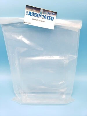 全新 Team Associated 6188 Sprinter Wing 透明 Lexan ASC6188 RC10 比赛 椭圆形 — 第 1/3 张图片