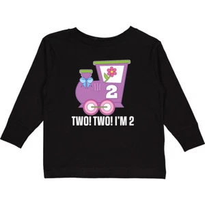 Inktastic 2nd Birthday Cute Train I'm Two Toddler Long Sleeve T-Shirt Themed Hws - Picture 1 of 5