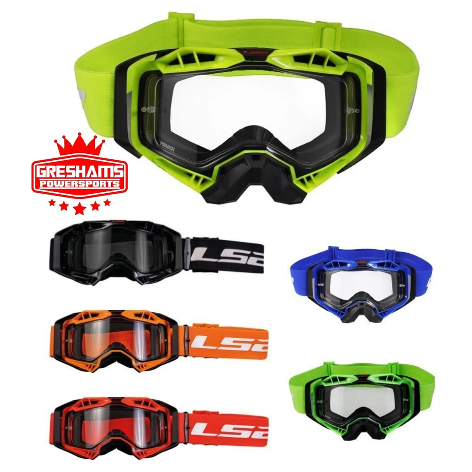 LS2 - Gafas de Motocross Aura Unisex Ligeras con Lente Transparente - Talla Única Foto 1 de 1