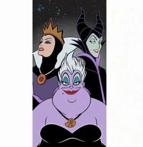 New Disney Villains Beach Bath Pool Gift Towel Ursula Evil Queen Maleficent NWT - Picture 1 of 3