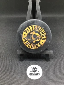 RARE Pittsburgh Penguins 1968-74 CCM Converse Era Practice Slug Used Puck #4 - Picture 1 of 3