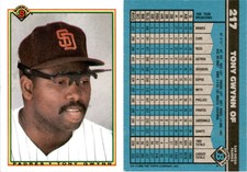 1990 Bowman TONY GWYNN Baseball Card 217 San Diego Padres