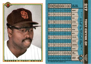 1990 Bowman TONY GWYNN Baseball Card 217 San Diego Padres