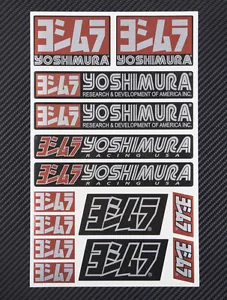 Yoshimura Metallic Auspuff Aufkleberblatt 14 Aufkleber Set Suzuki GSXR hitzebeständig - Bild 1 von 5