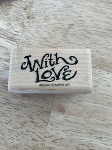 Sello de goma With Love montado en madera estampado hasta 2000 - Imagen 1 de 4
