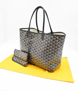 Authentic Goyard Saint Louis PM Tote Bag Black Goyardine Canvas - Picture 1 of 24