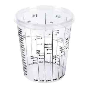 PLASTIC PAINT MIXING CUP CALIBRATED 2300ML TRANSPARENT THINNERS HARDENER x100