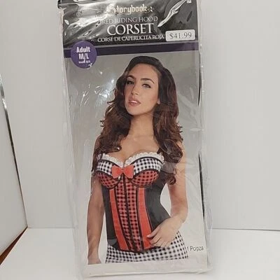 Storybook Red Riding Hood Corset Adult Size M/L Halloween Costume Cosplay - Image 1 of 4