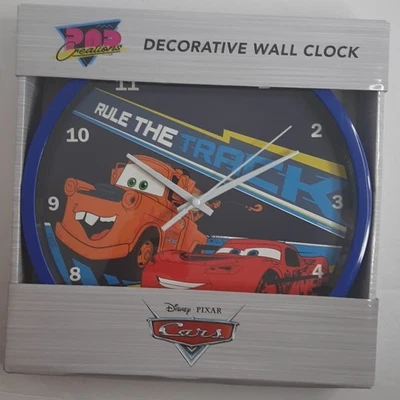 Nuevo Reloj de Pared Decorativo Mcqueen Disney Pixar CARS Mater & Lighting Marca 10 pulgadas Foto 1 de 4