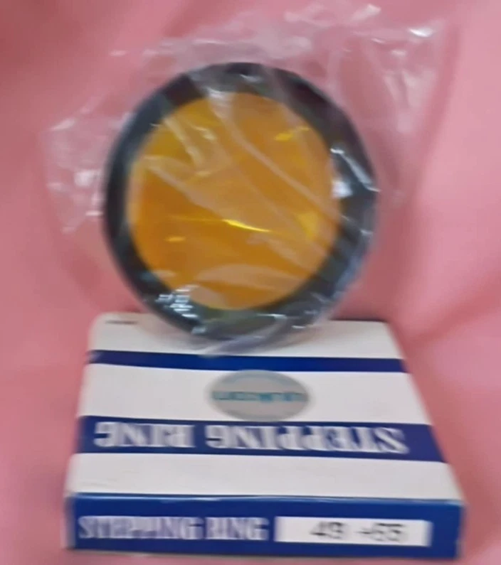 Vintage 49–55mm Step-Up Ring with Yellow Filter – Japan – New in Package - Image 1 of 1