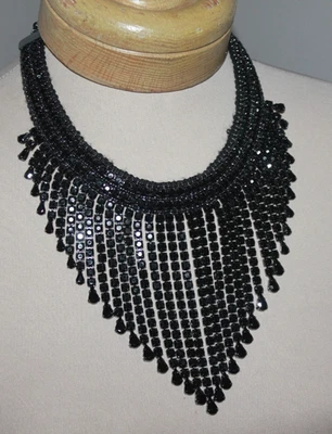 Colar de babador de strass White House Black Market fios pendurados flapper UAU - Imagem 1 de 4