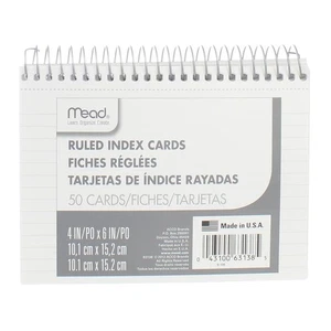3 Pack Mead Wirebound Index Cards, Ruled, 4in X 6in, 50 Ct - Picture 1 of 1