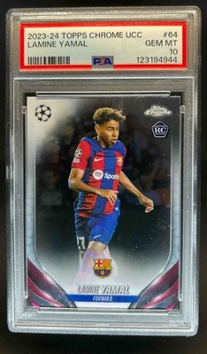 2023 Topps Cromo UEFA Lamine Yamal RC Novato #64 Barcelona PSA 10 Foto 1 de 2