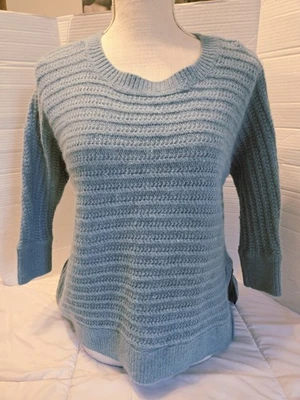 Suéter tejido con cable de angora S lana de cordero granate Hill manga 3/4 Cottagecore Preppy  Foto 1 de 4