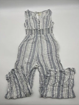 Japna Jumpsuit Girls XS White & Blue Floral Aop Pocket …#22606 - Image 1 of 4