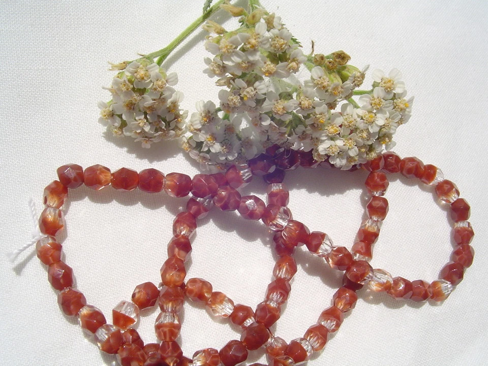 Fire Polish Bead WR16-4mm Cry/Opal Brown Crafts Jewelry Making 100pcs - Imagem 1 de 1