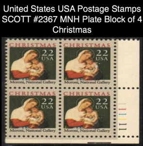 United States USA Postage Stamps SCOTT #2367 MNH Plate Block of 4 Christmas - Picture 1 of 1