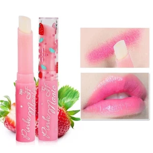 Moisturizing Lip Balm Strawberry Natural Lipstick Temperature Changing Colo ❥ - Picture 1 of 12