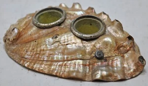 Antique Mother of Pearl Fine Ink Pot Original Old Hand Crafted - Picture 1 of 8