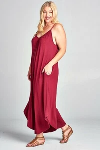 Emerald Collection Plus Size Solid Casual Jumper Burgundy 1XL - Picture 1 of 3