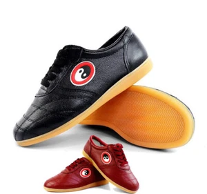 Martial Art Karate Taekwondo Shoe Kung Fu Genuine Leather Shoes Tai Chi Training - Picture 1 of 16