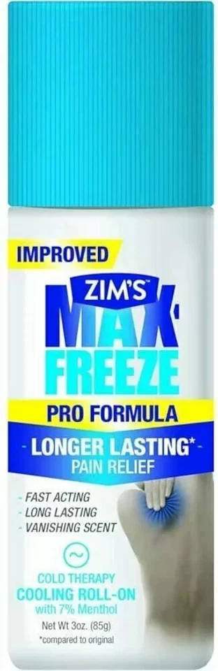 Zims Max Freeze Pro Fórmula Enfriamiento Rollo En Alivio del Dolor de Larga Duración 3 OZ Foto 1 de 1